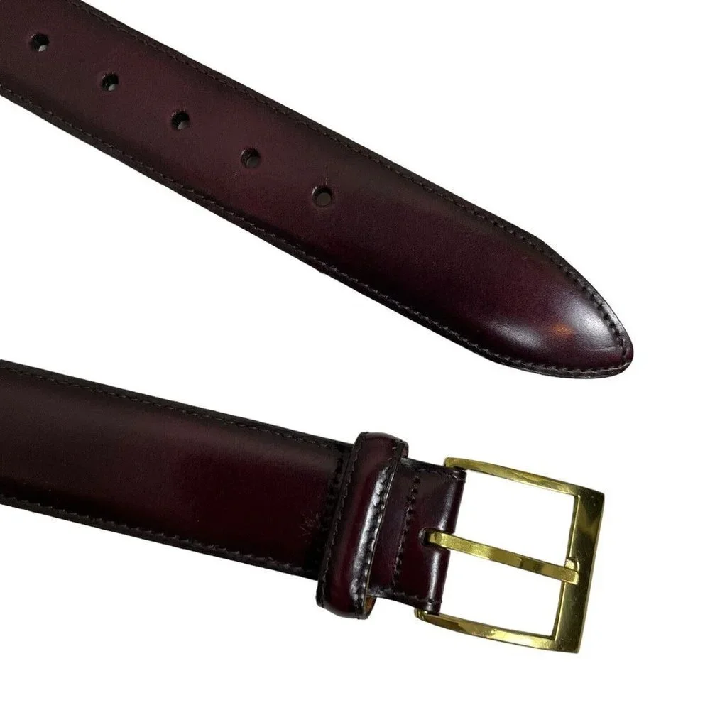 Bally Men's Designer Belt Sz 38 Loafer Brush Off Whiskey‎ Brown Leather